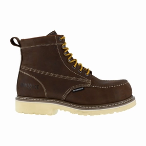 Padded Collar Support Memory Foam Footbed Iron Age Men's Solidifier Brown IA5062 6" Waterproof Work Boot