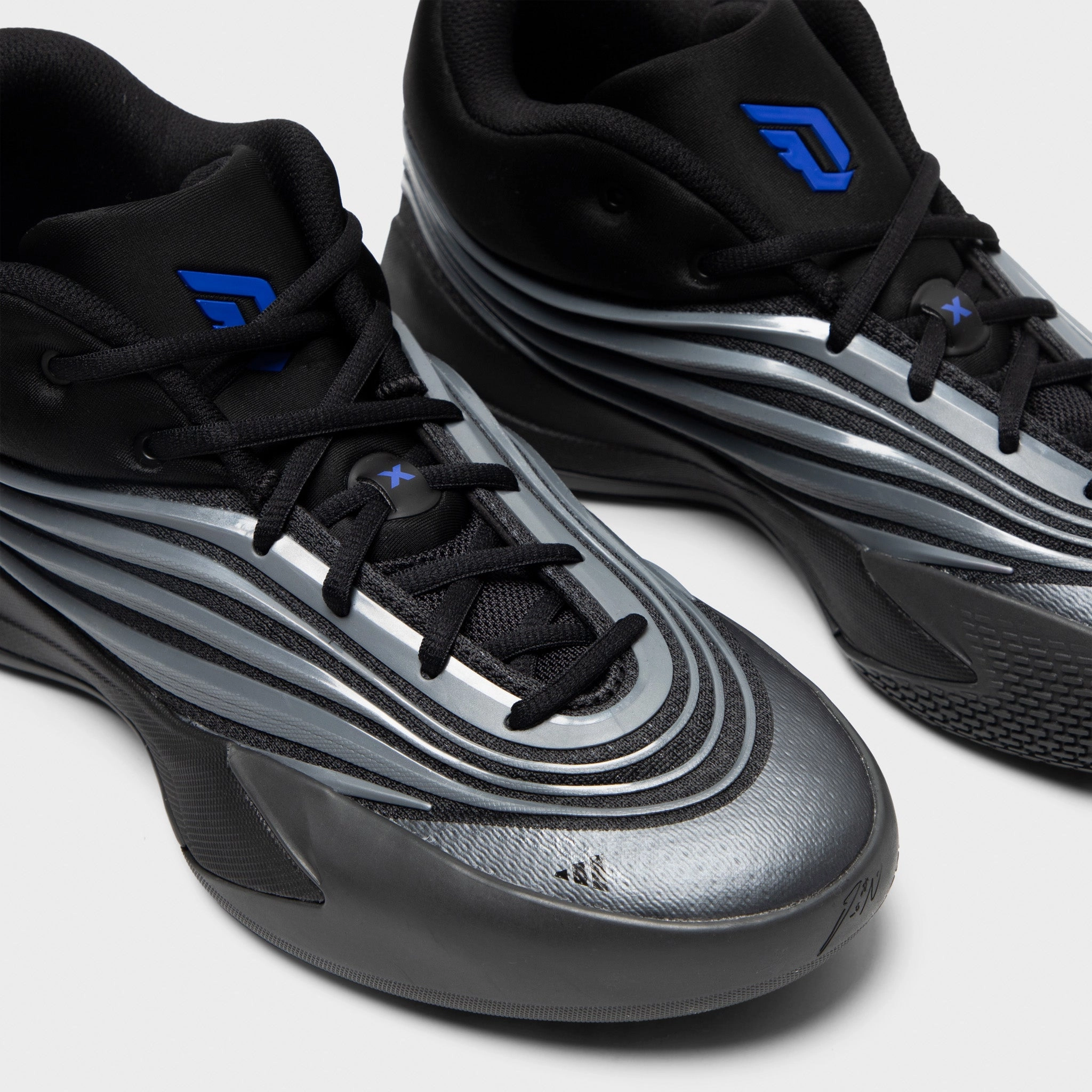 Zero Weight Adaptive Heel Counter adidas Dame X Black / Iron Mountain - Lucky Blue