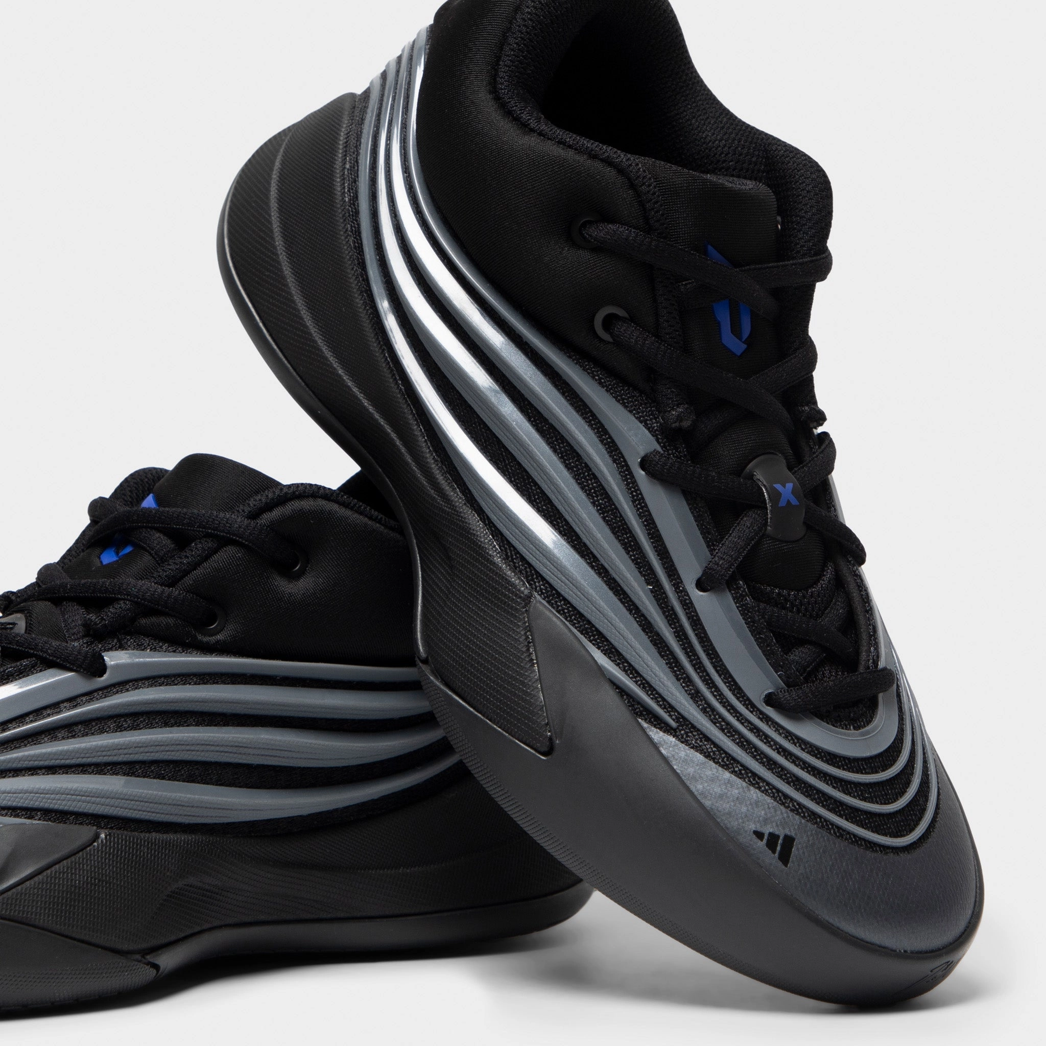 adidas Juniors' Dame X Core Black / Iron Metallic - Lucid Blue Multi Layer EVA Foam Neutral Drop