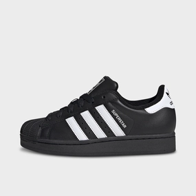 Mid Top Style Abrasion Resistant Upper adidas Juniors' Superstar II Core Black / White