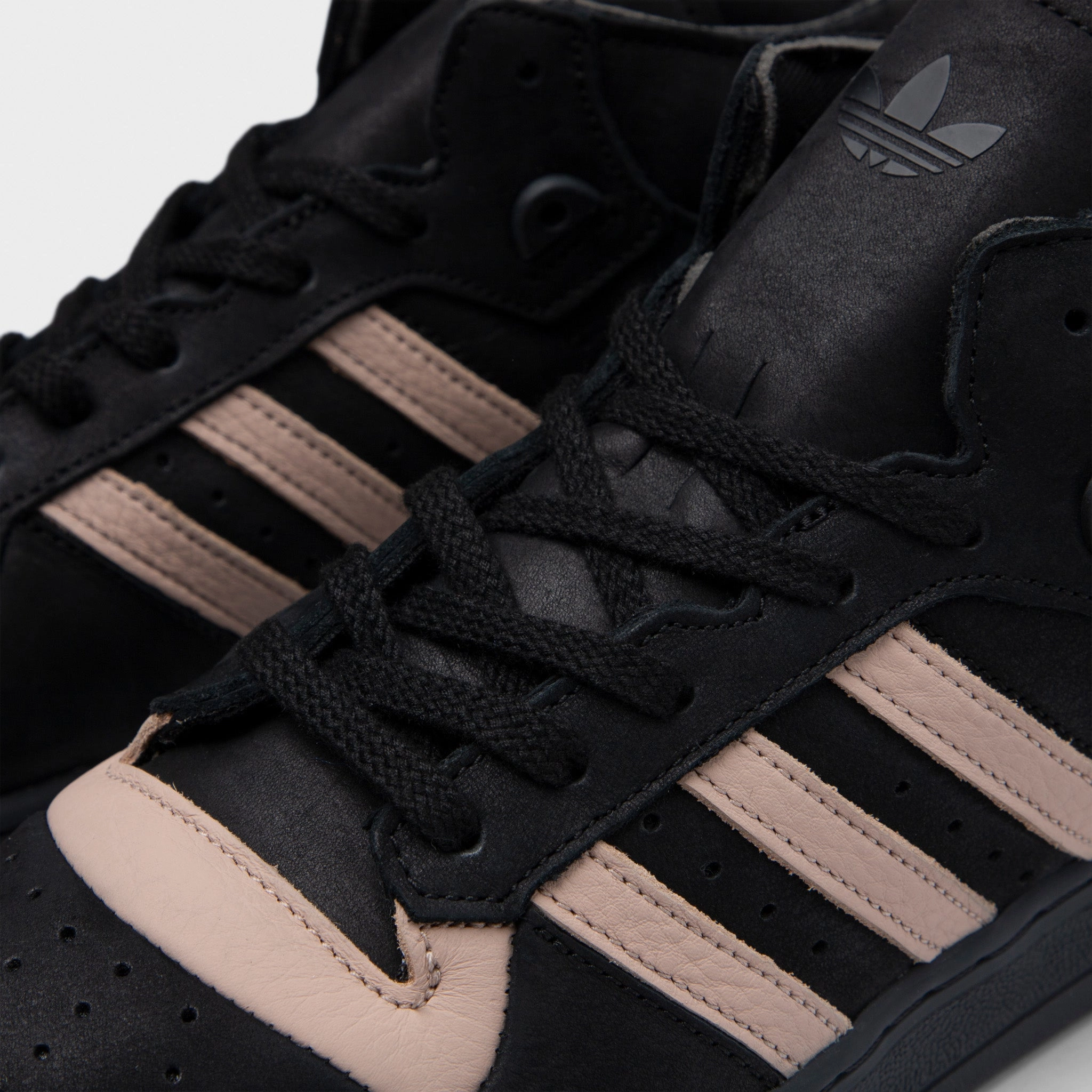 adidas Originals Rivalry Mid 001 Core Black / Ash Pearl - Core Black Pro Grip Impact Resistant Design