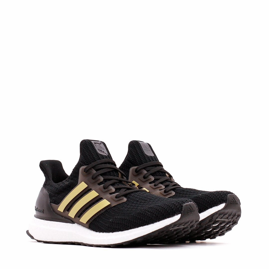 Adidas Running Men Ultraboost 4.0 DNA Black Gold FY9316 Muscle - building running in a community park shoes
