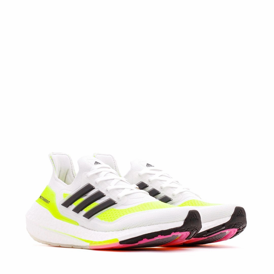 Adidas Running Women Ultraboost 21 White Black Yellow FY0401 trail - running - shoes