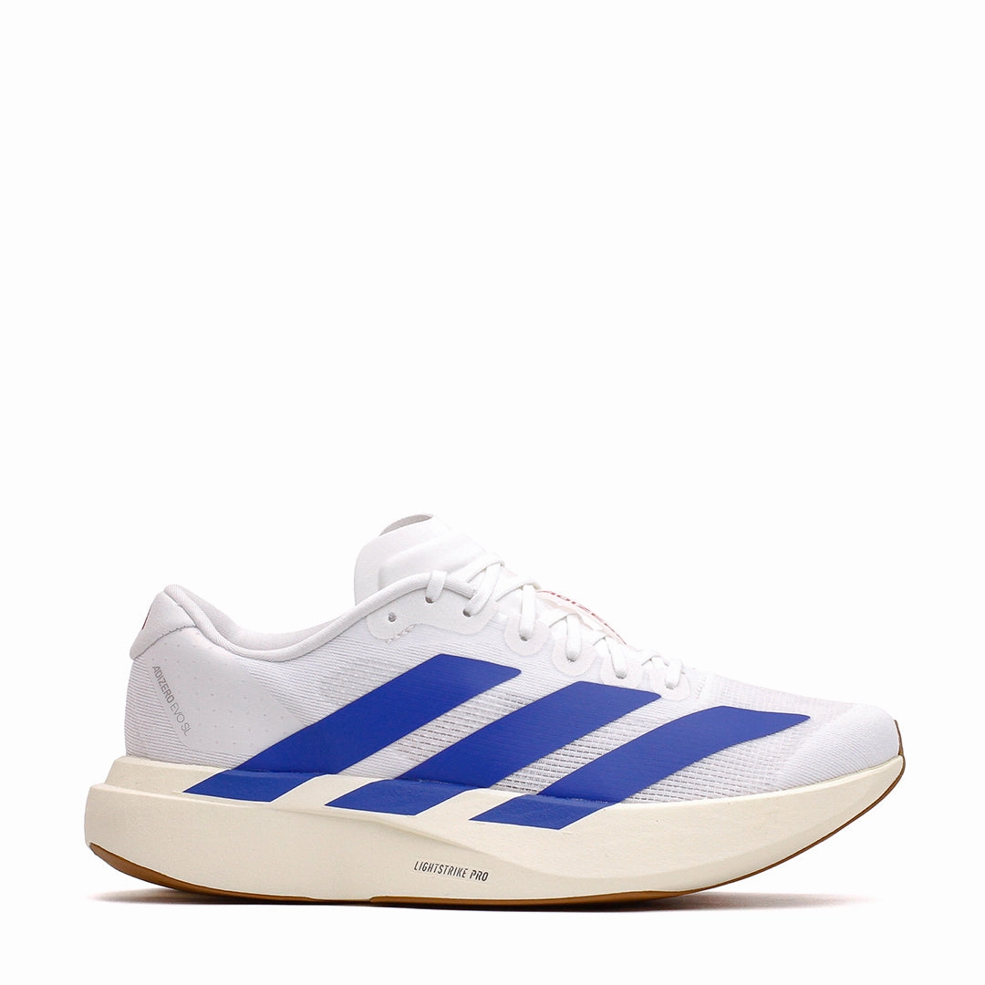 Adidas Youth Adizero EVO SL Junior White Royal Blue (GS) KI8443 Soft Collar suitable for experts