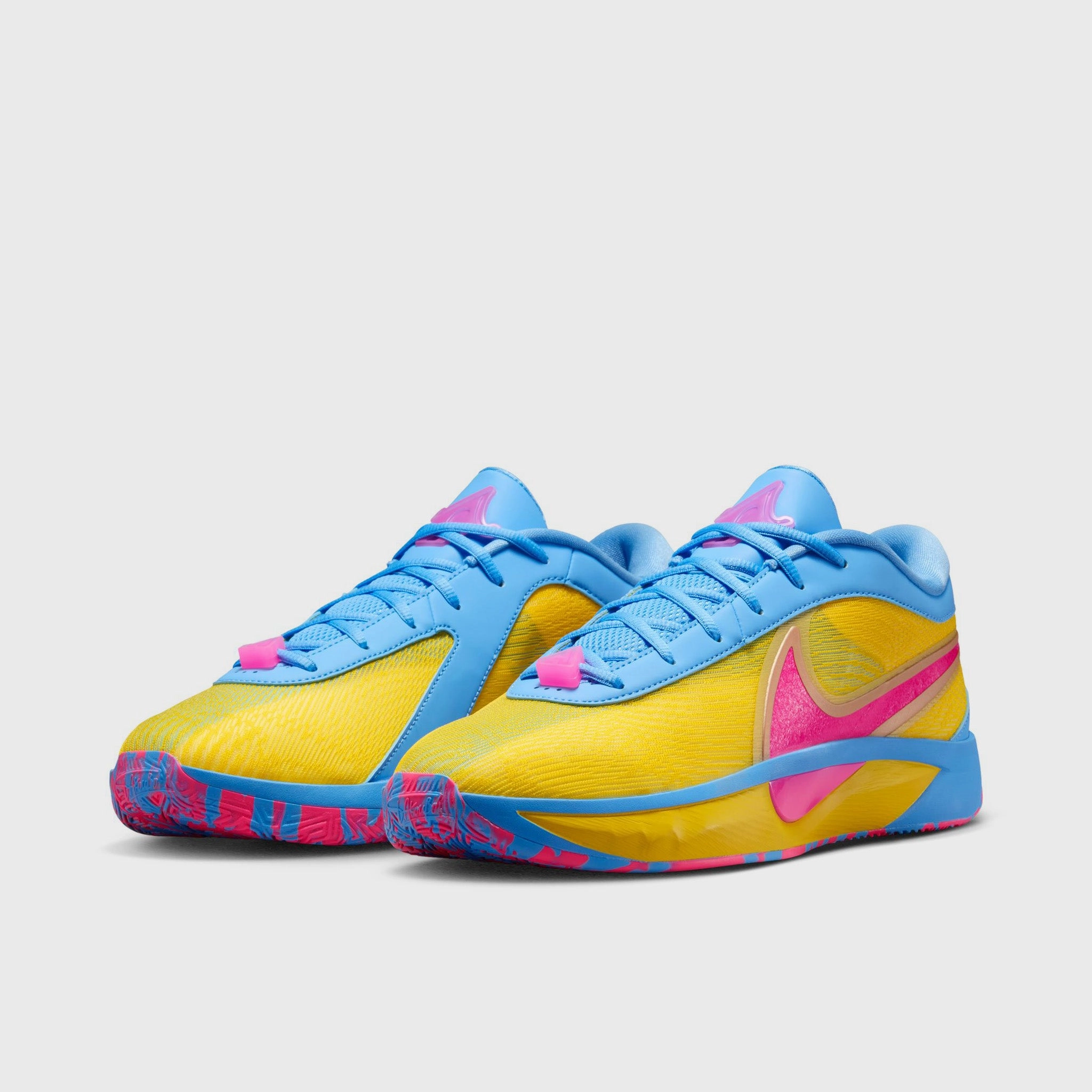 Nike Giannis Freak 6 "Candy Funhouse" Lightening / Hyper Pink - University Blue TPU Heel Counter