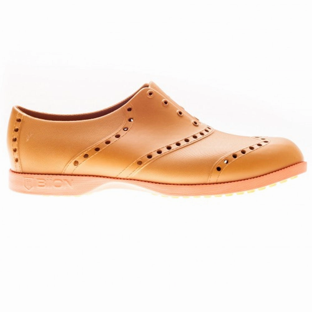 BIION Brights Spikeless Golf Shoes Leather/Orange - 16 Unisex Course Power
