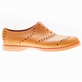 BIION Brights Spikeless Golf Shoes Leather/Orange - 16 Unisex Course Power