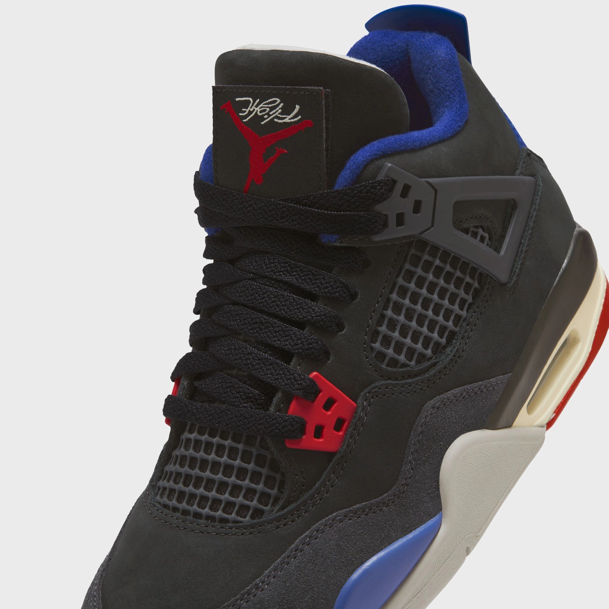 Jordan 4 Retro GS Black / Fire Red - Deep Royal Blue AllTerrain Tensile Outsole Framework