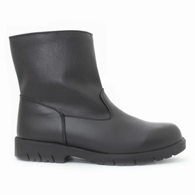 Toe Warmers Men's Track Black Leather Waterproof Pressure Relief Zones Anti Slip Sole