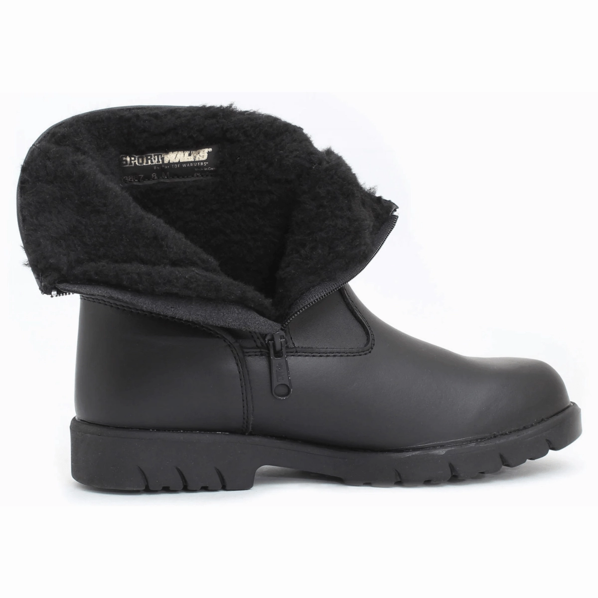 Toe Warmers Men's Track Black Leather Waterproof Flexible Shaft Outdoor Protection