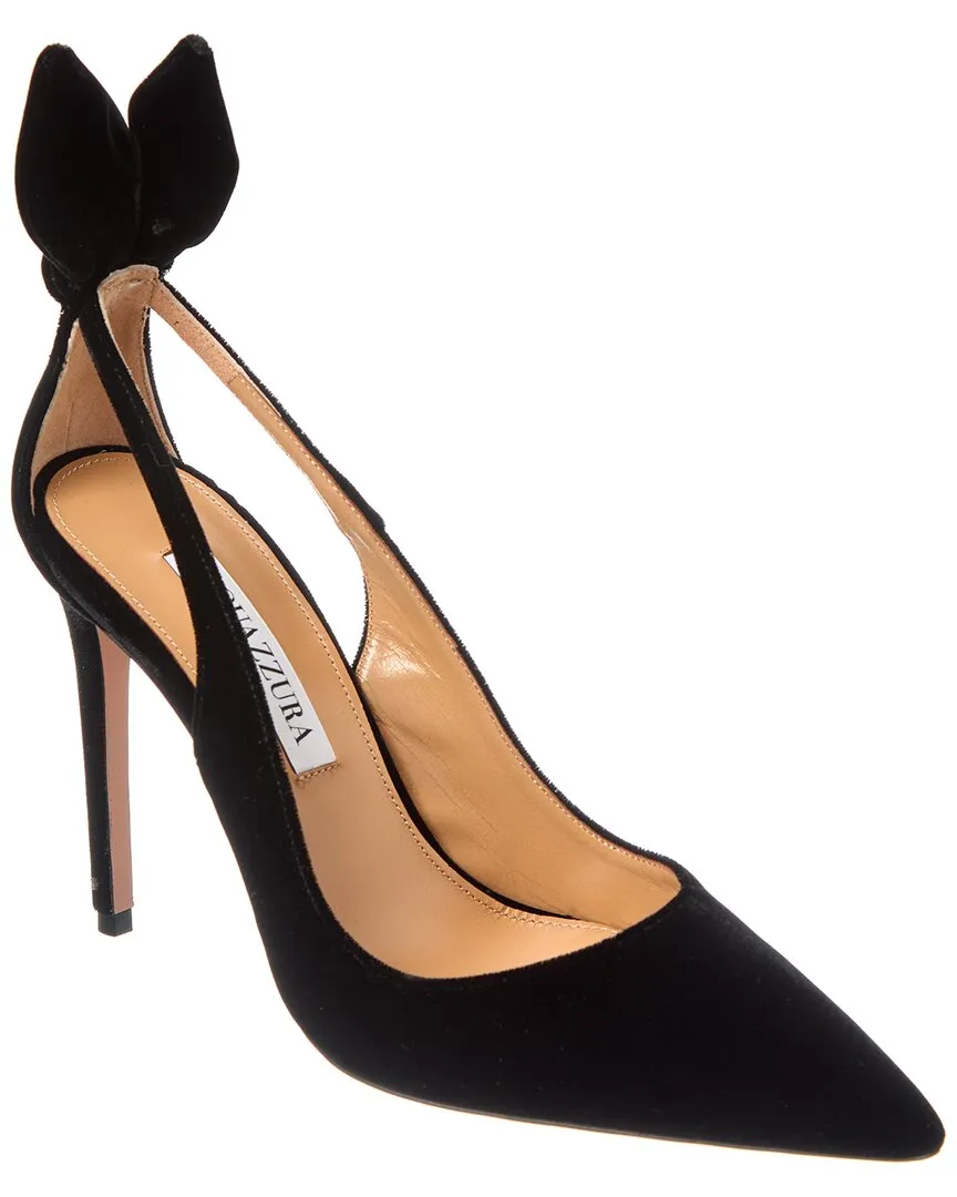 Aquazzura Bow Tie 105 Velvet Pump Summer Spark