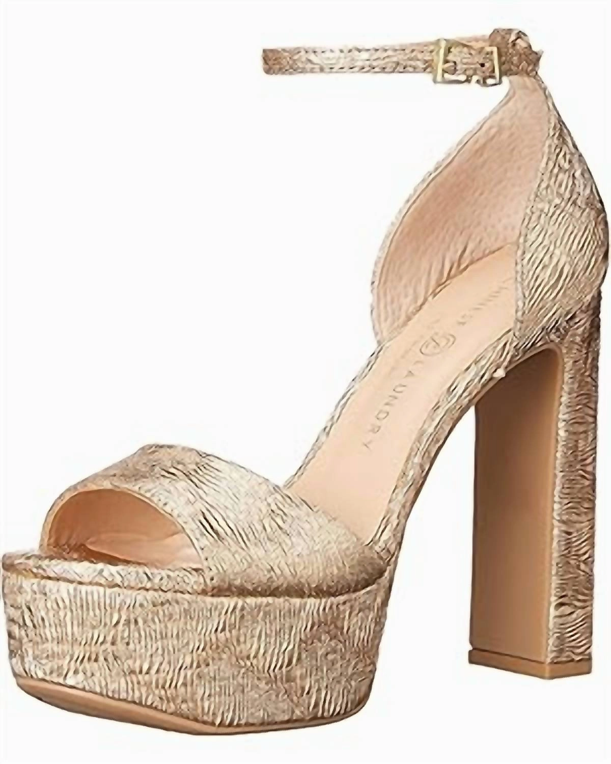 Dressy Boots Designer Quality Women Asher Heeled Sandal In Gold