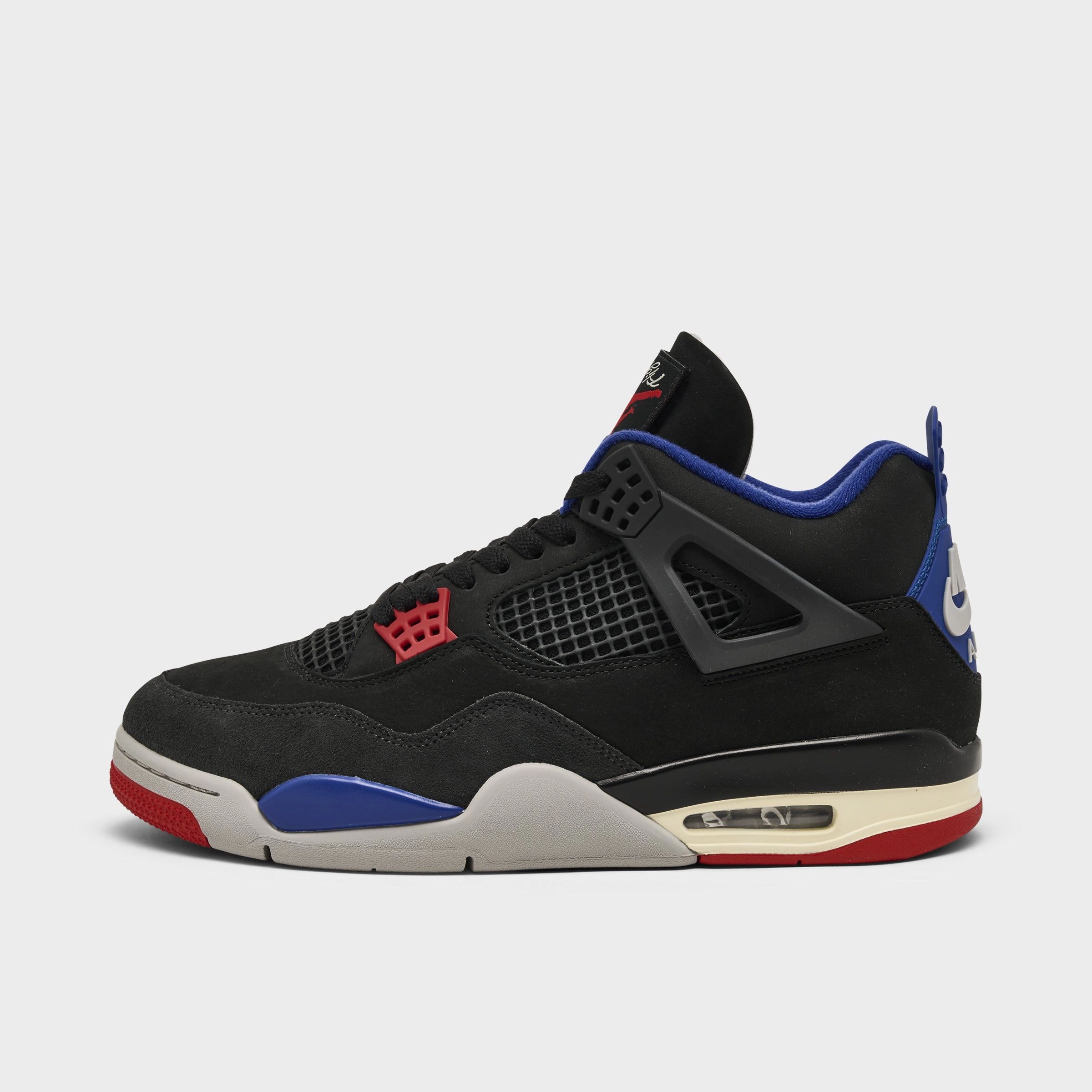 Jordan 4 Retro Black / Fire Red - Deep Royal Blue Traction Nodes