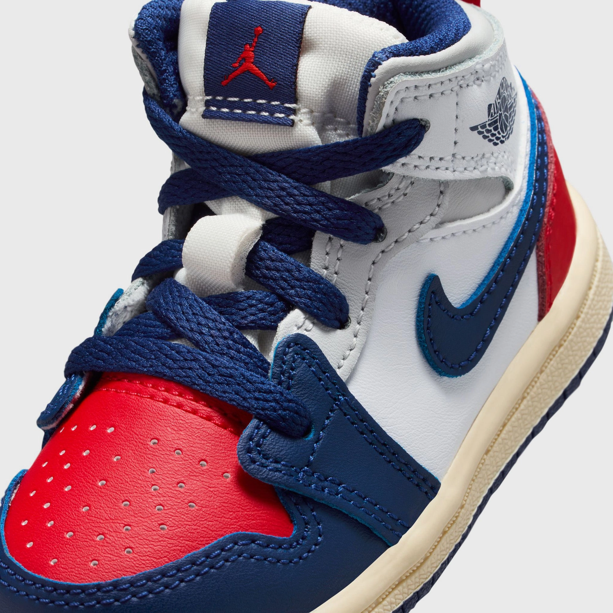 Elastic laces Jordan 1 Mid TD White / Deep Royal Blue - University Red