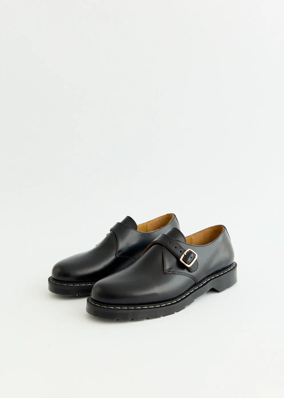 Daily Sharp Black Hi-Shine Monk Shoes