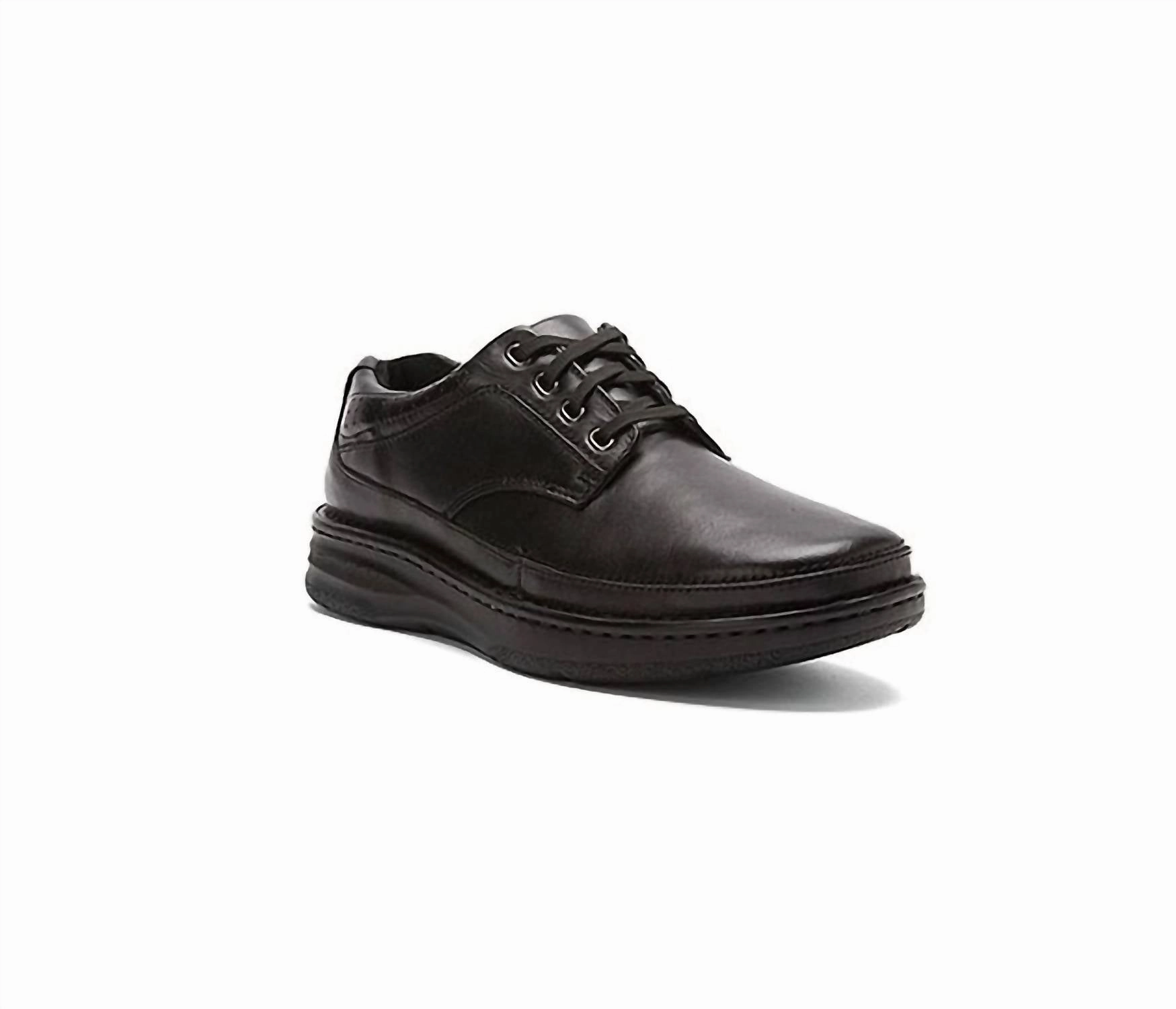 Men's Toledo Oxford Shoes In Black Calf Comfort Fit Active Worker