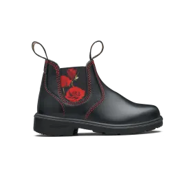 Blundstone Black With Red Rose Elastic Kids' Boot Breathable Work Commute Anti Odor Daily Walks