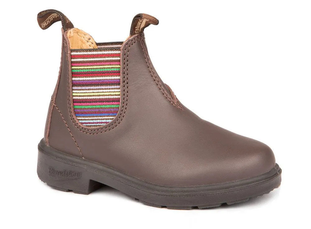 Sleek Construction Blundstone Brown Striped Kids' Boot