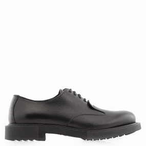 Sleek Design Style Enthusiast Salvatore Ferragamo Men's Black Leather Derby Shoes