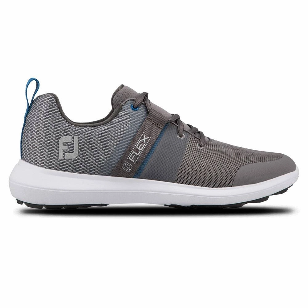 Secure Traction Rebound Feel FootJoy FJ Flex Spikeless Golf Shoes Previous Season Style Gray/Blue - 21 Men