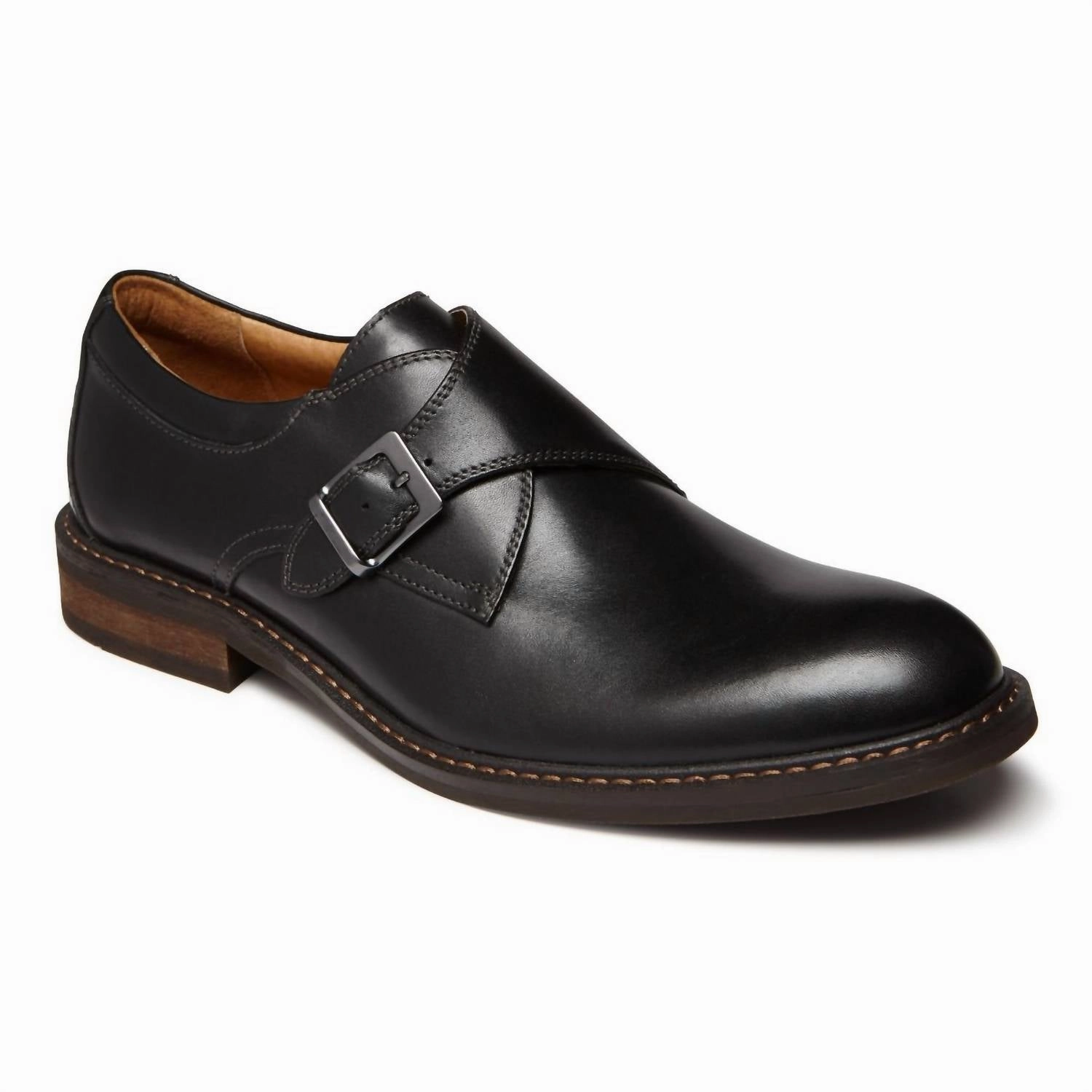 Navy Oxfords Footwear Essential Men's Anders Monk Strap Shoes In Black