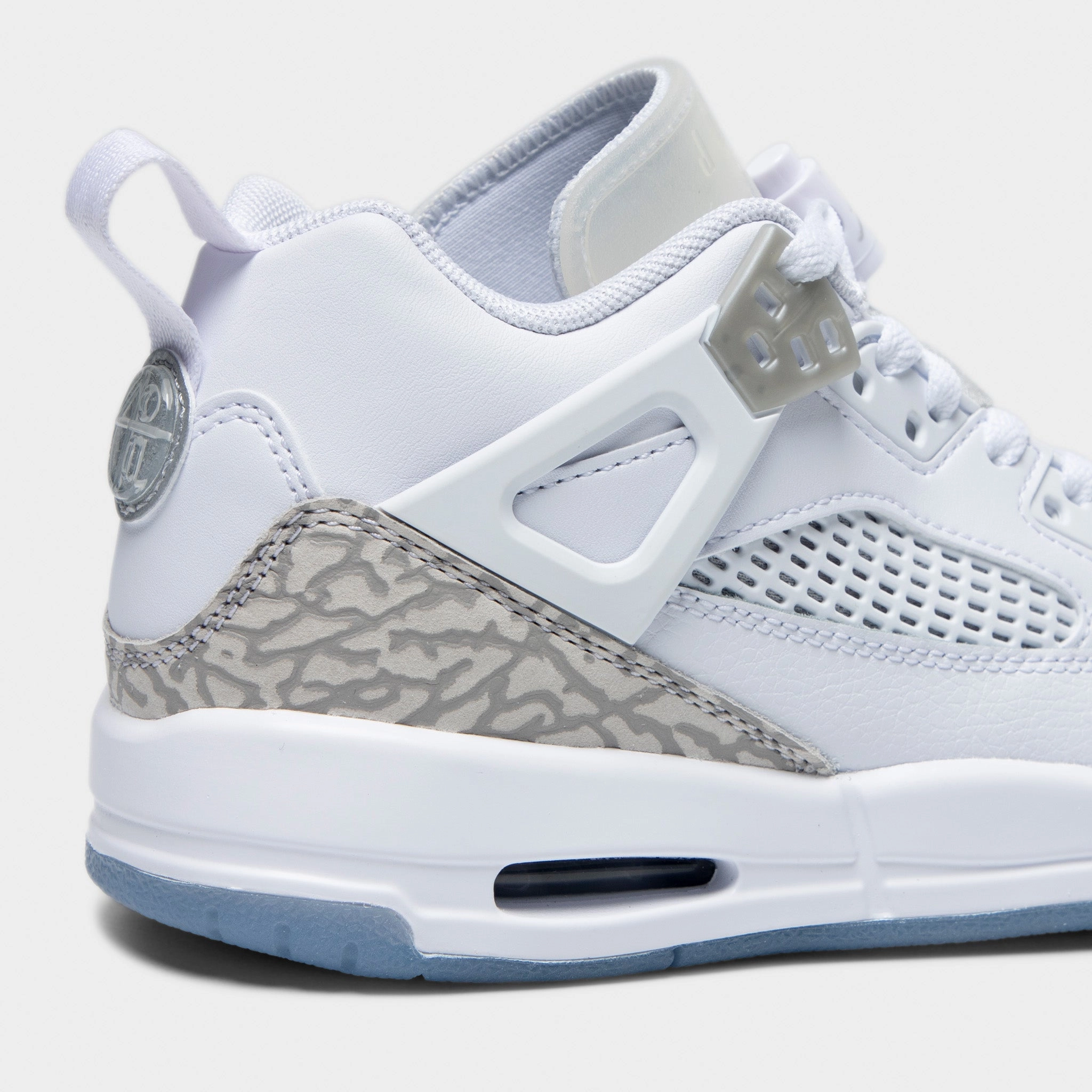 Neutral Stance Breathable Linings Jordan Spizike Low GS White / Neutral Grey - Metallic Silver
