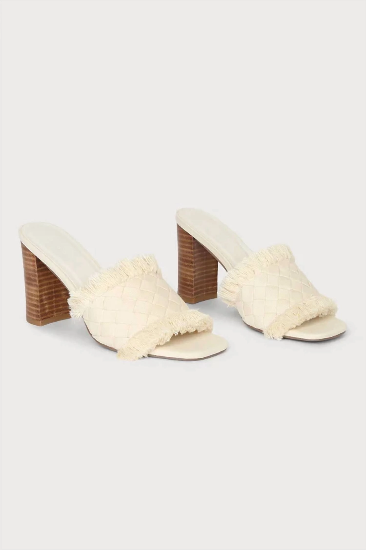 Cayra Woven Fringe Heel In Cream Classy Heels Elegant Arch