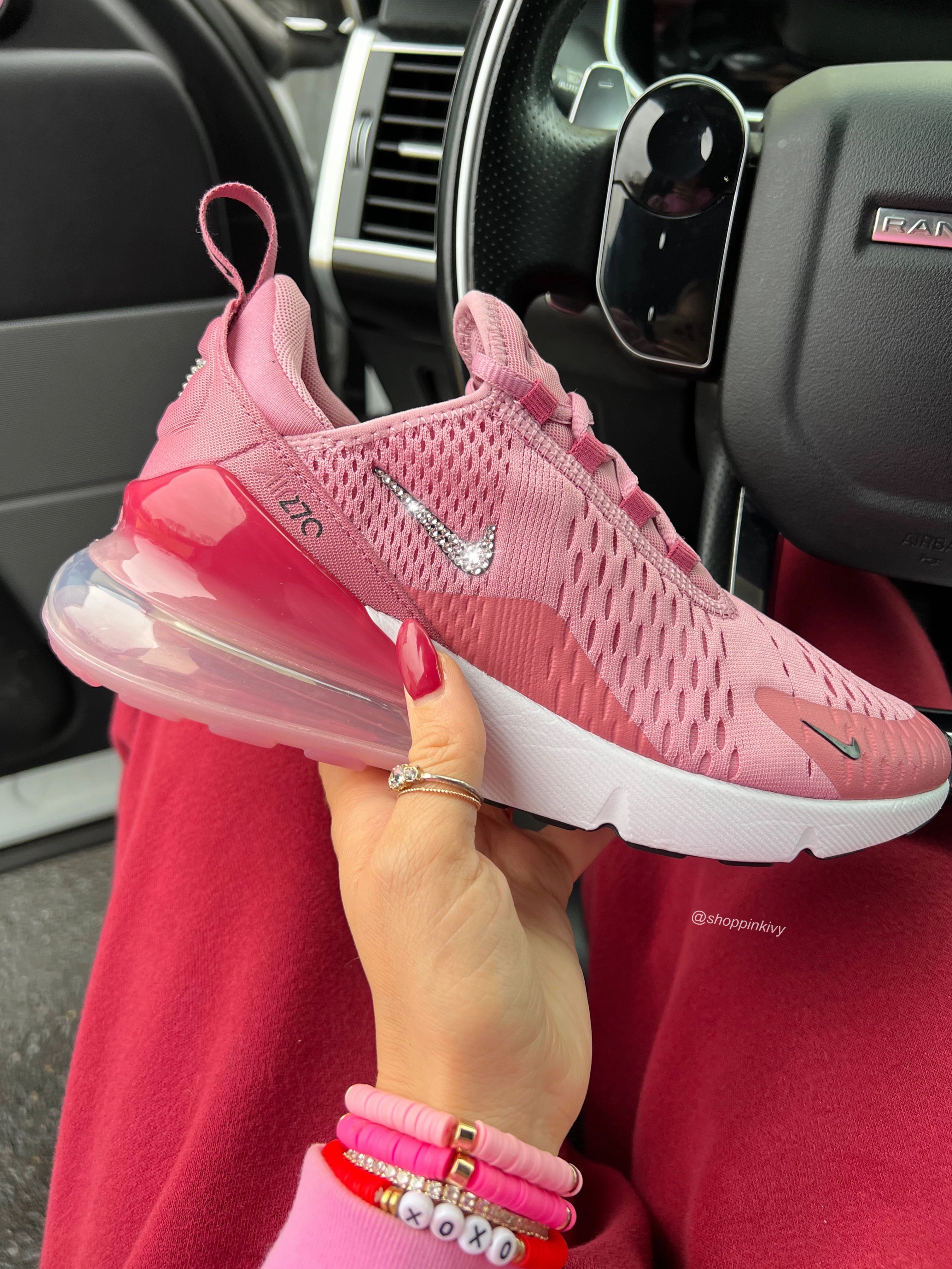 Cherry Pink Swarovski Women's Nike Shoes Air Max 270 Spring Days