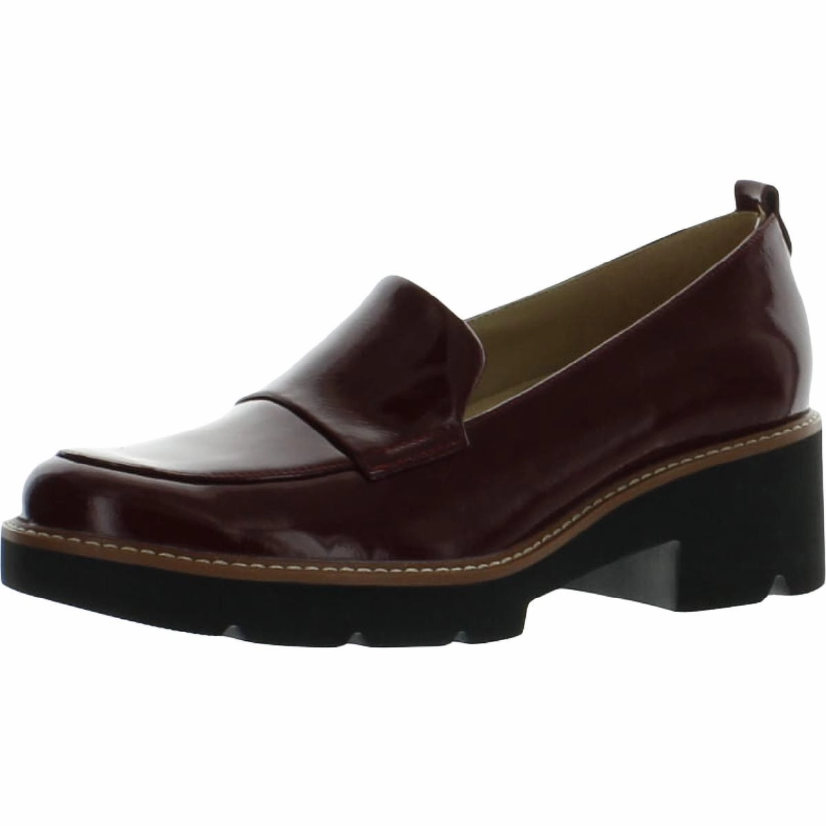 Darry Womens Lugged Sole Slip On Loafer Heels Comfortable Heels Perfect Pick