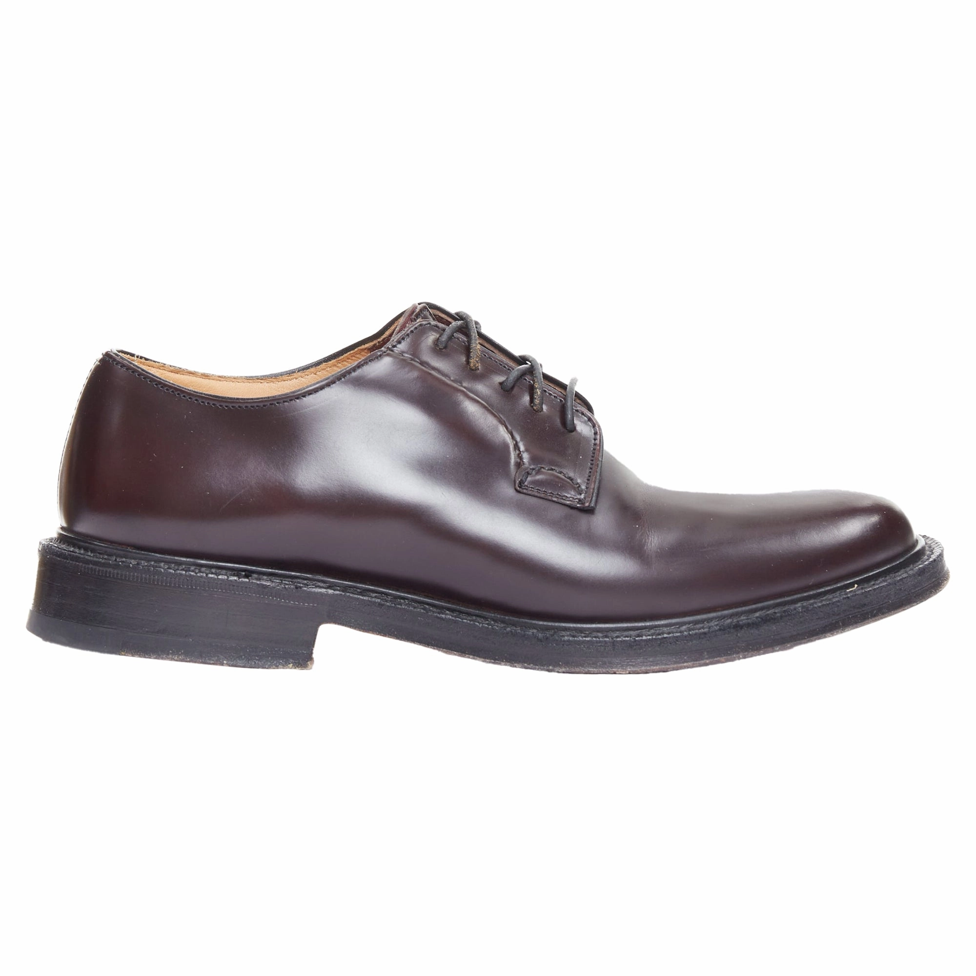 Leather Formal Lace-ups Church's Shannon burgundy smooth leather lace up classic loafers