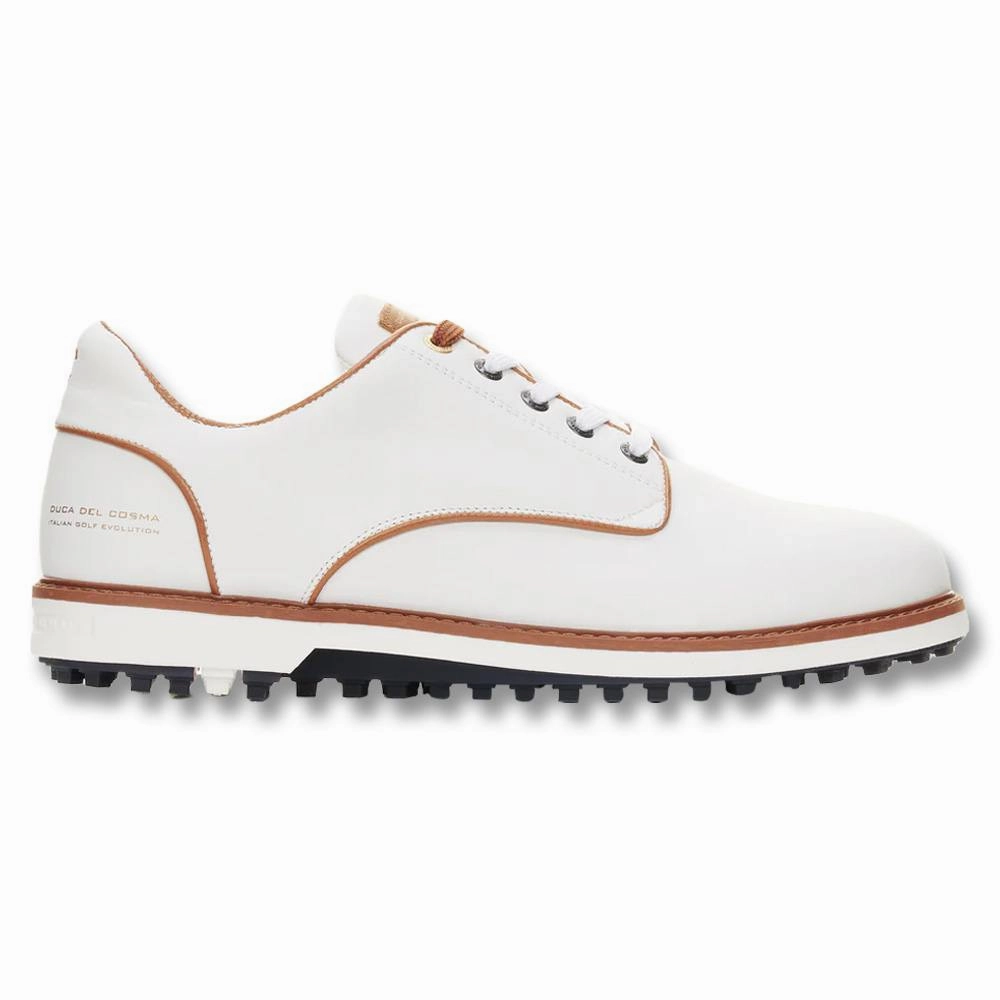 Duca Del Cosma Golf Elpaso Spikeless Golf Shoes White - 24 Men Easy Comfort Leather Upper