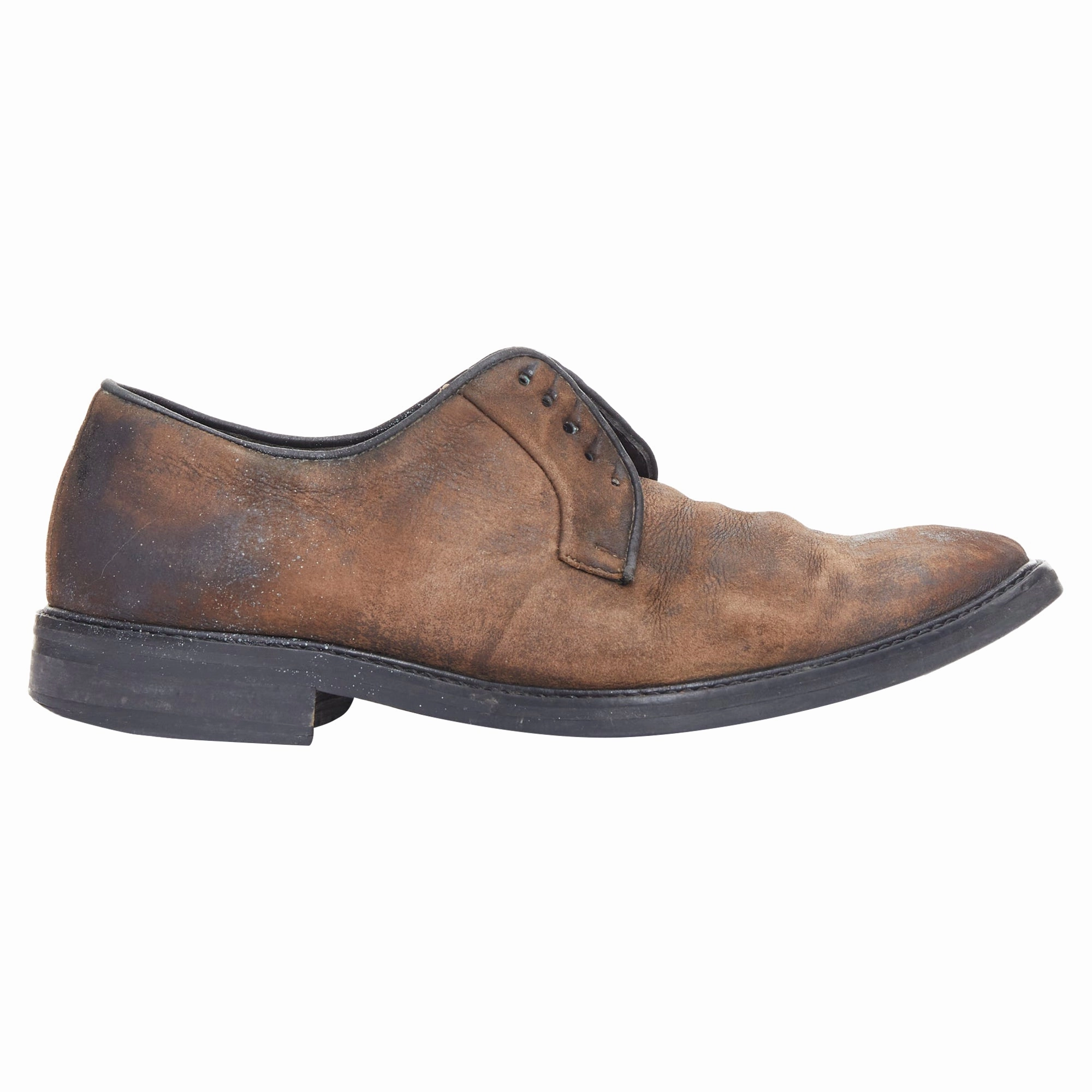 Cushioned Support Sharp Dresser Lanvin distressed brushed leather slip on laceless brogues