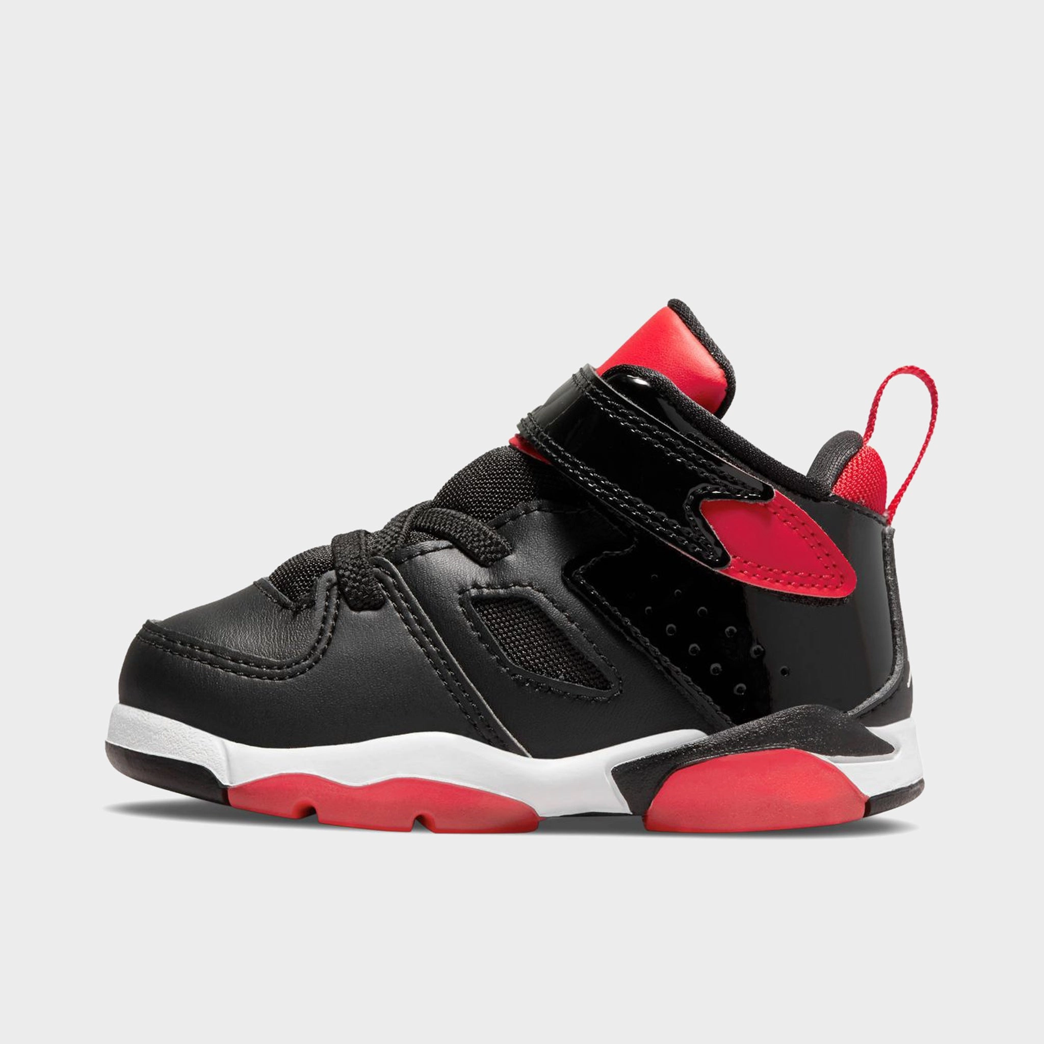 Jordan Flight Club '91 TD Black / White - University Red Leather Material