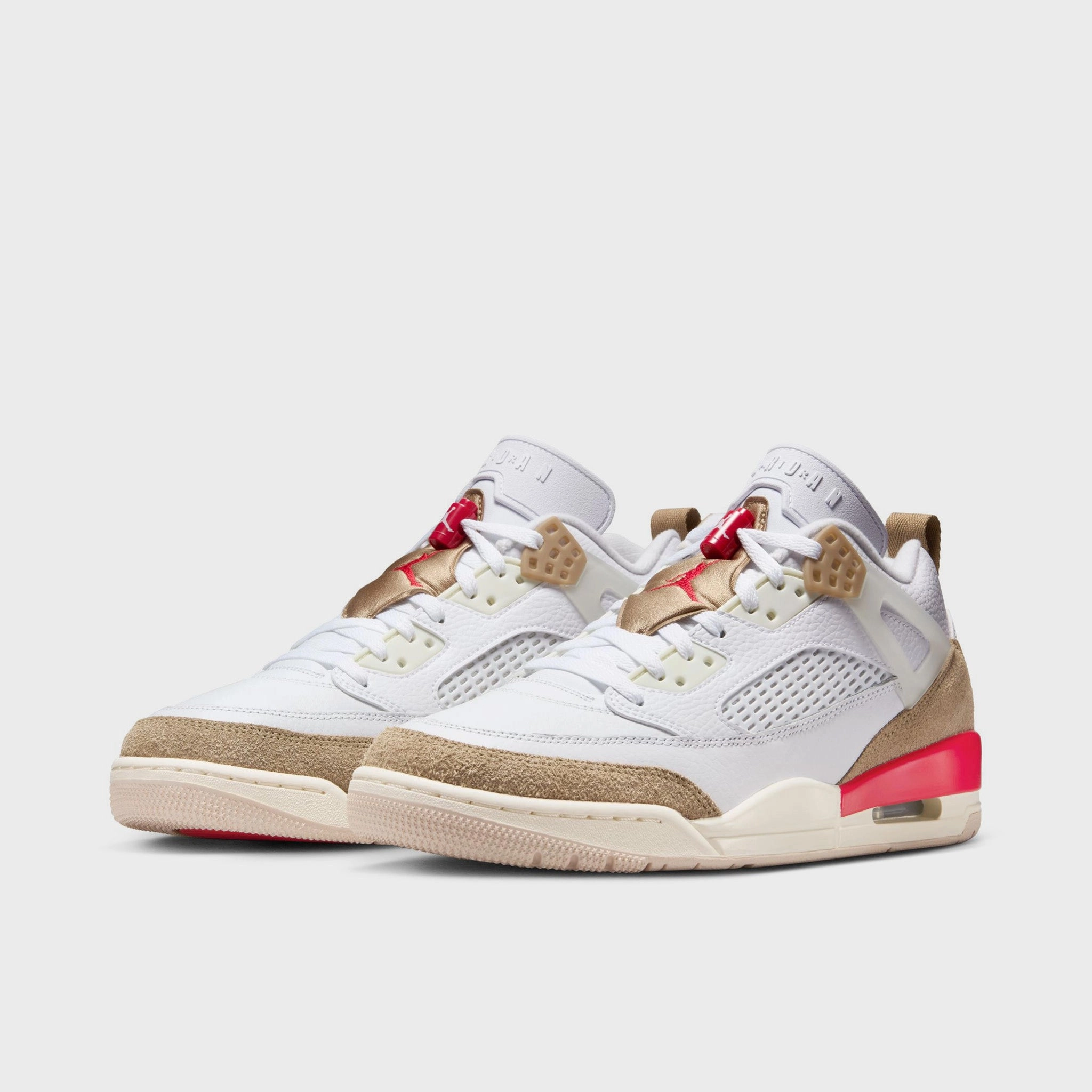 Jordan Spizike Low White / Fire Red - Desert Camo Shock   Proof Tear Resistant Eyelets