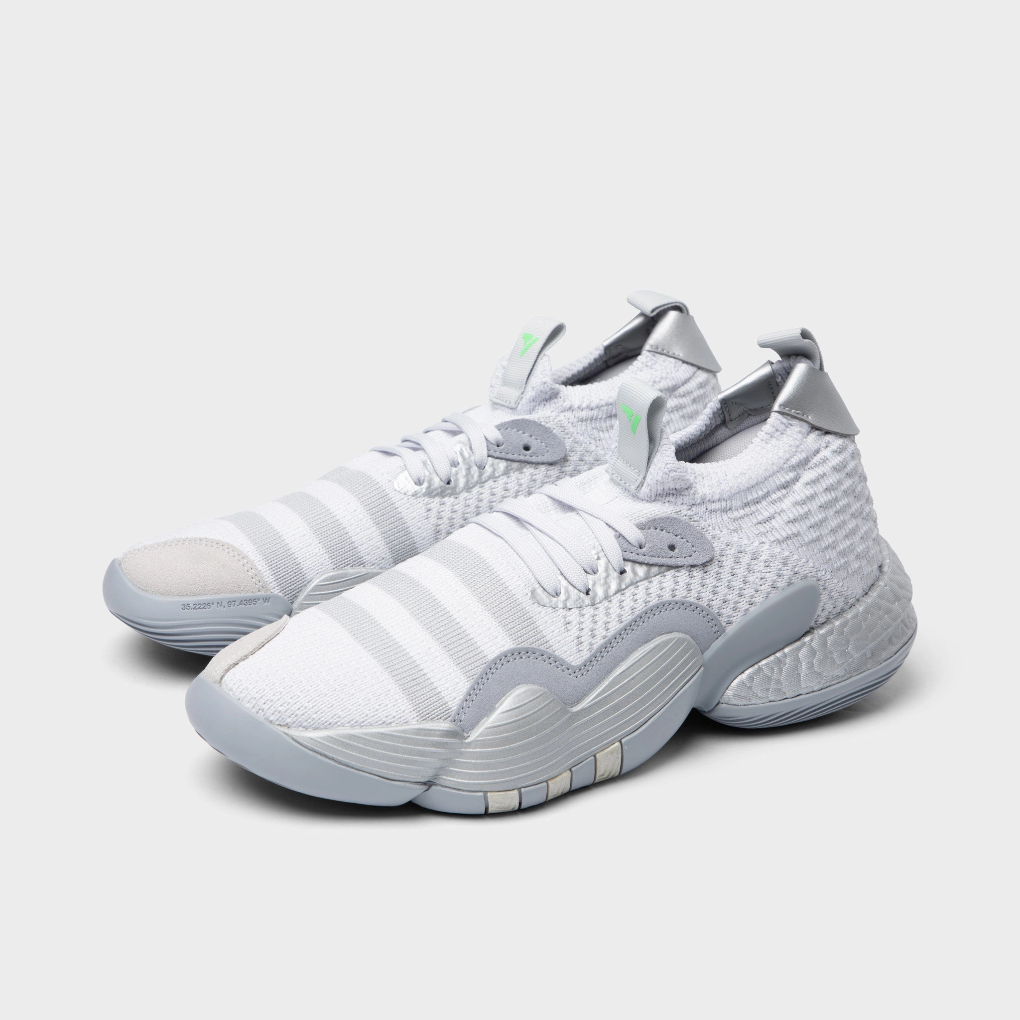 adidas Trae Young 2.0 Dash Grey / Halo Silver - Metallic Silver Dynamic Fit System ArchSupport