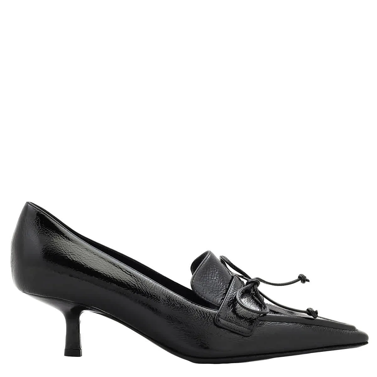 Sleek Shape Perfect Pair Burberry Black Leather Storm Court Pumps