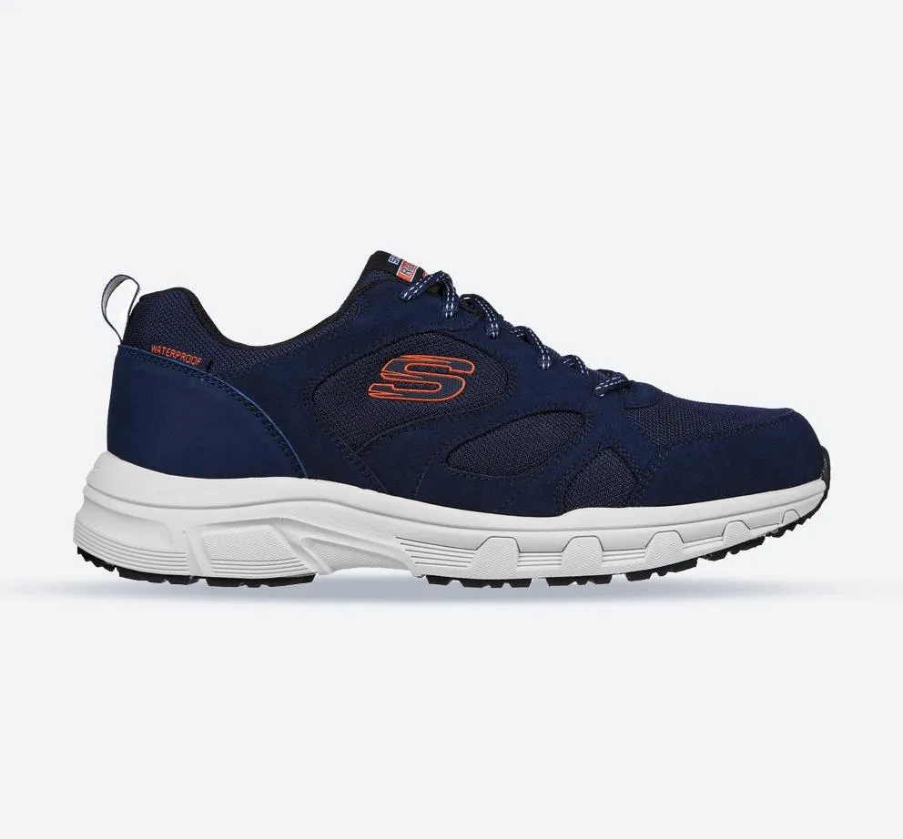 Men's Wide Fit Skechers 237348 Oak Canyon Sunfair Trekking Low Cut Trainers - Navy/Orange Shock Dispersing Plate