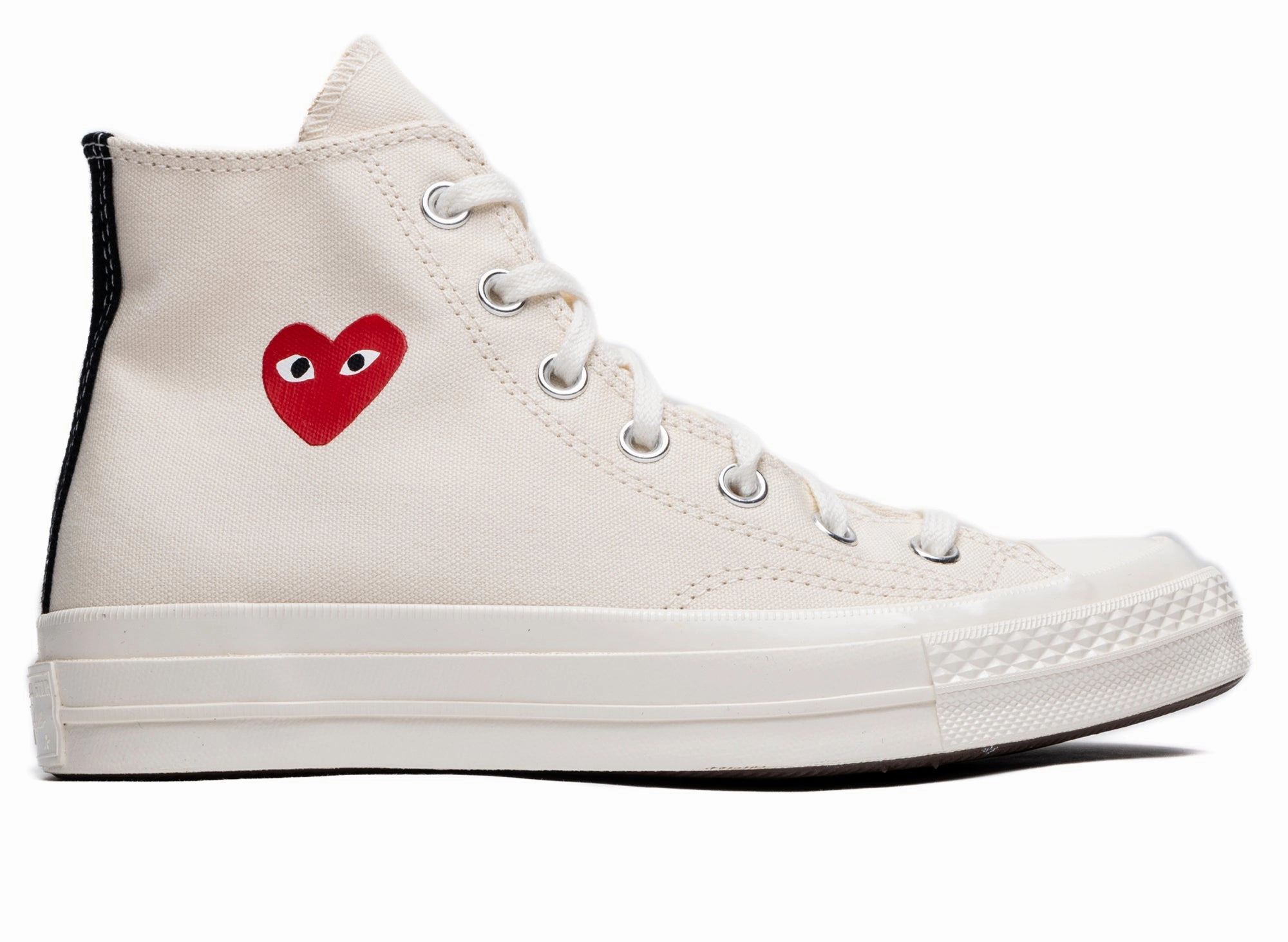No Bulk Converse Comme des Gar?ons Play Heart Chuck 70 Hi in Cream