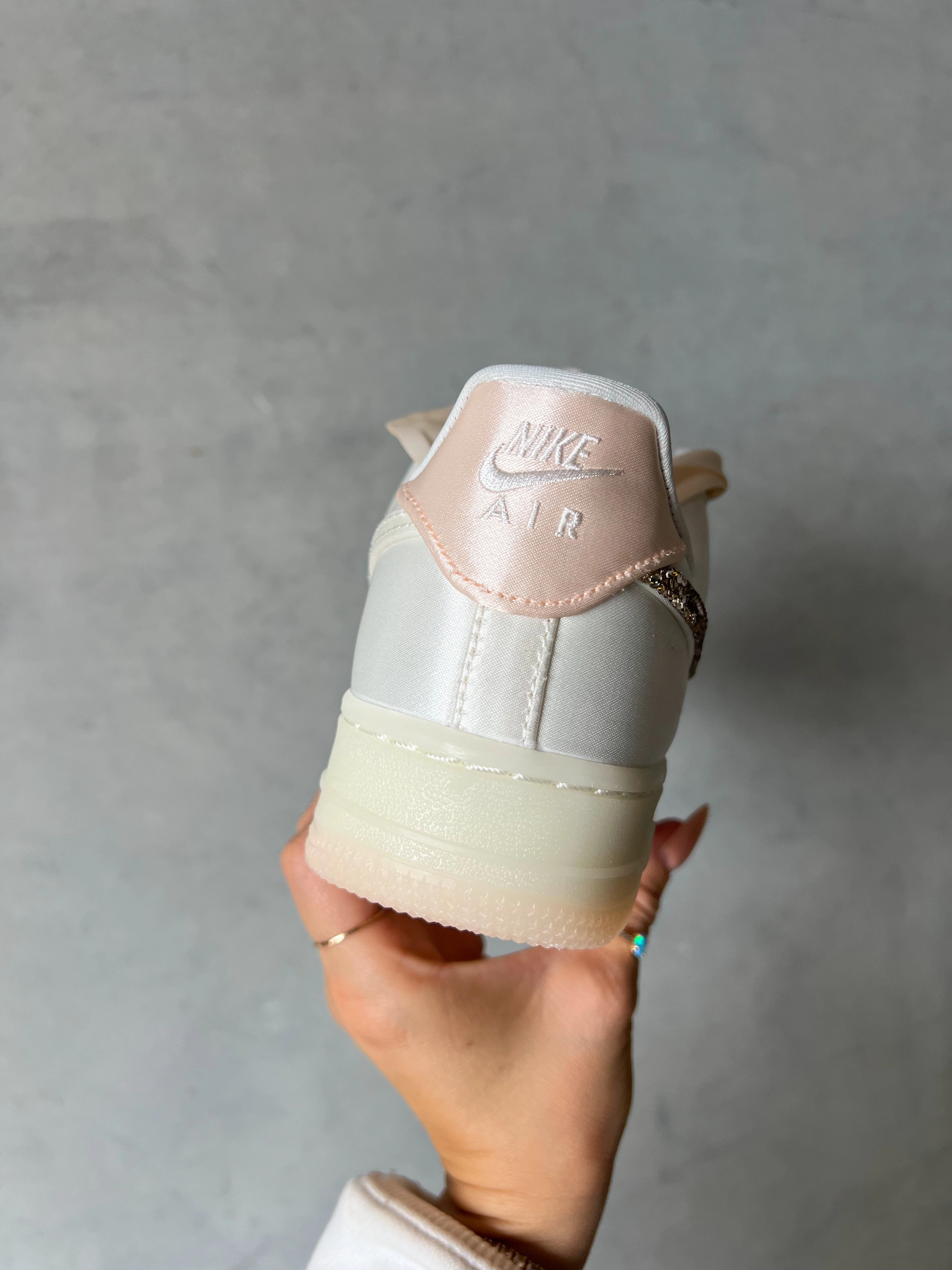 Fall ??24 Special Edition Satin Swarovski Womens Nike Air Force 1 Abrasion resistant