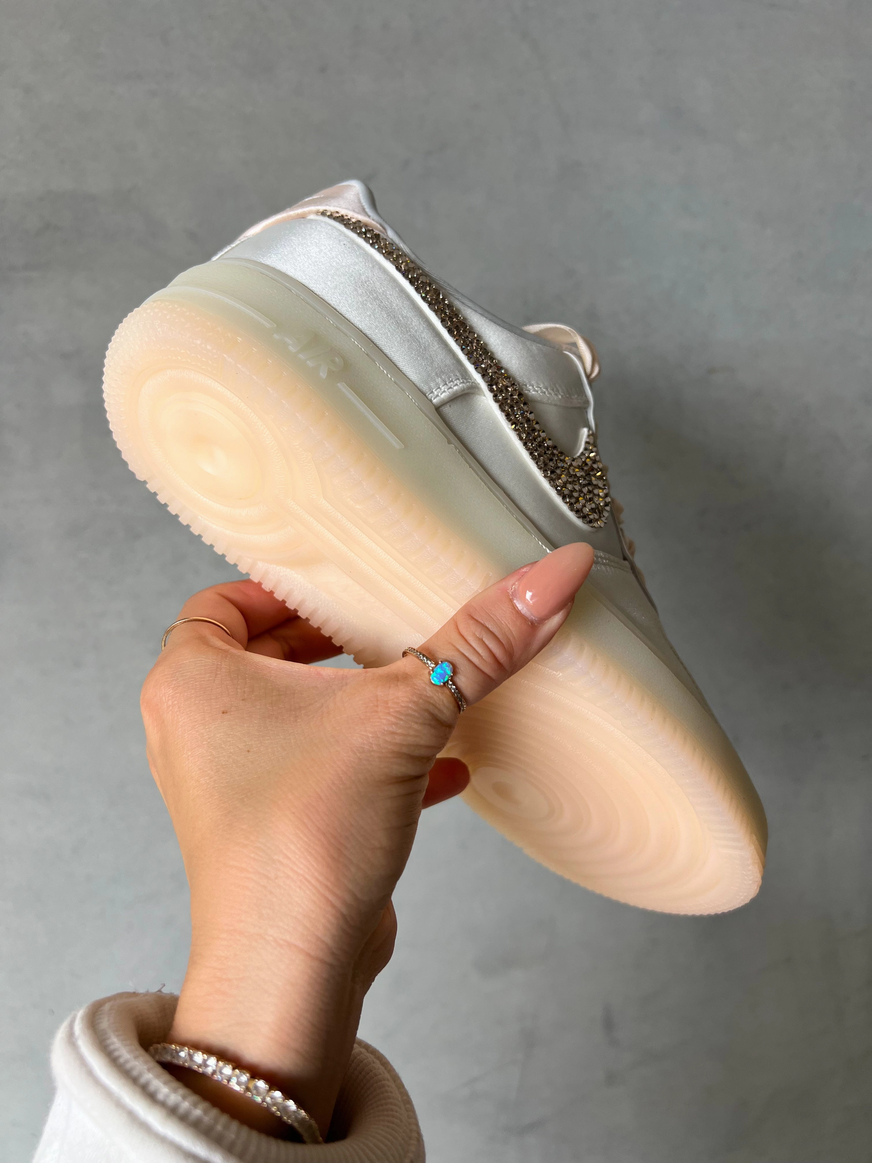 Fall ??24 Special Edition Satin Swarovski Womens Nike Air Force 1 Relaxed Cushion