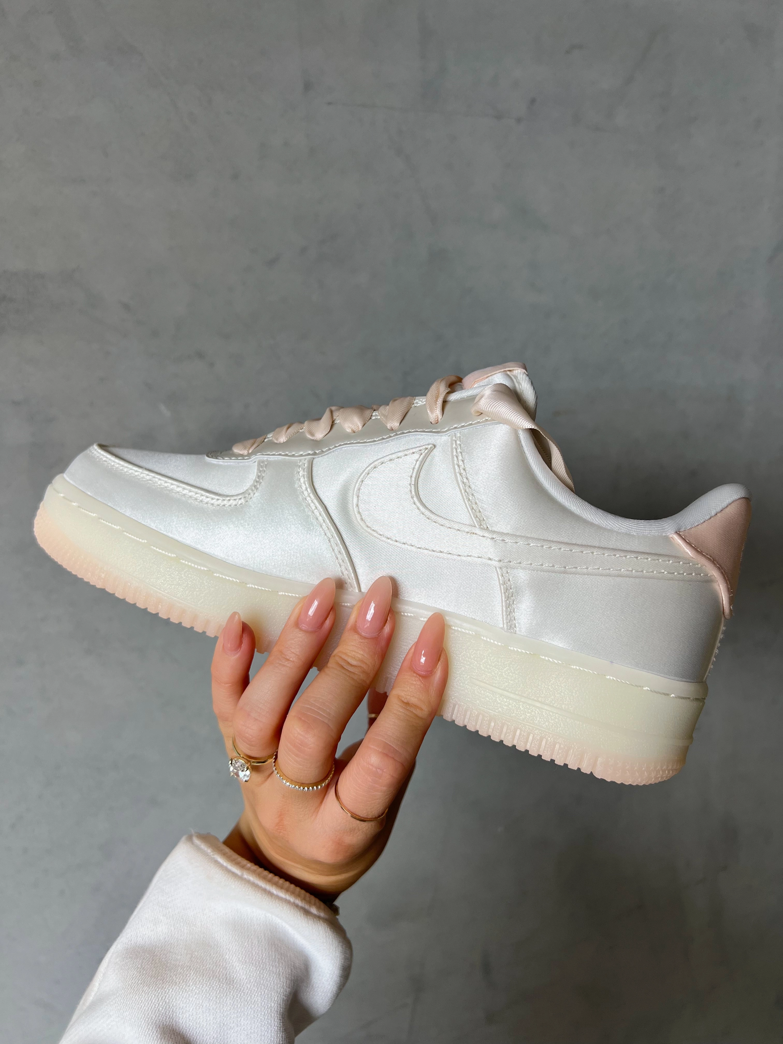 Fall ??24 Special Edition Satin Swarovski Womens Nike Air Force 1 Long Walks Trail Path
