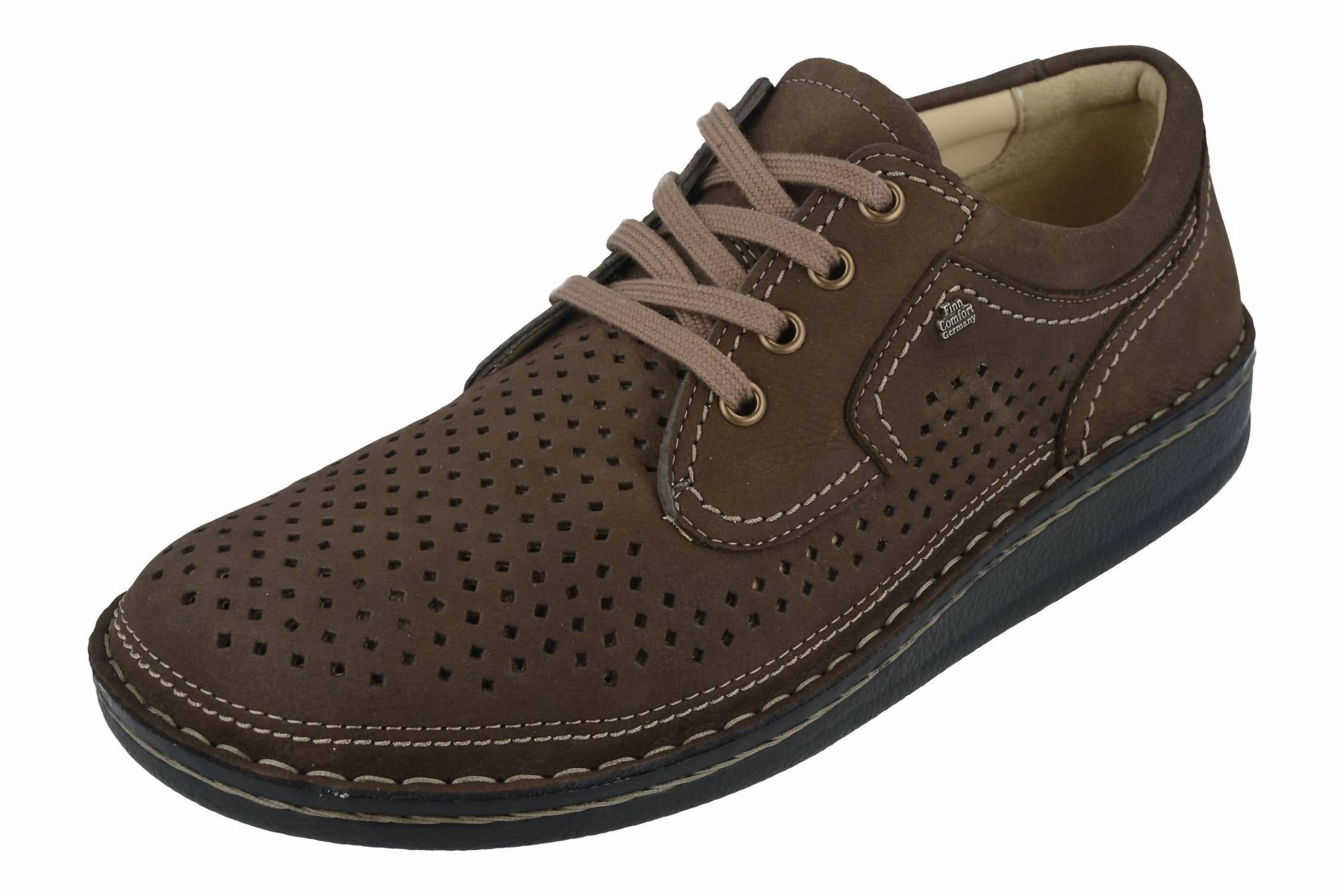 Comfy Wear Hybrid style Men's Baden Lace-Up Shoes In Kaffee Nubukvienna
