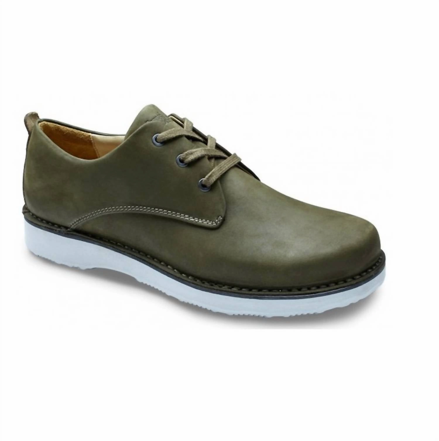Sleek Silhouette Men's Free Derby Shoes In Loden Green