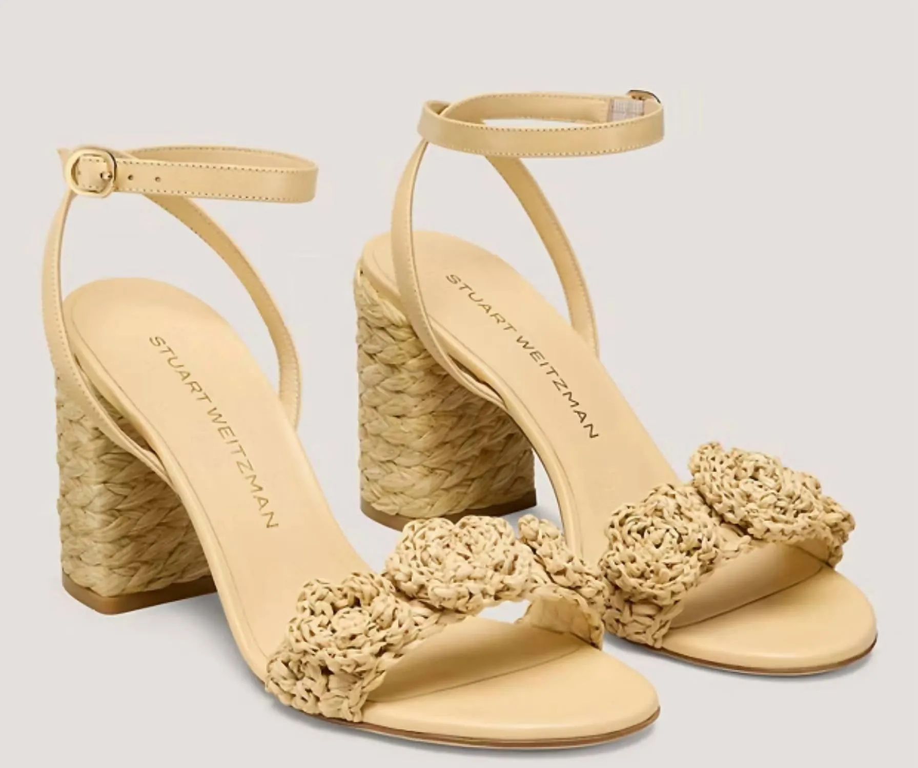 Magnolia Block Heel In Natural Rain Ready Premium Sandals