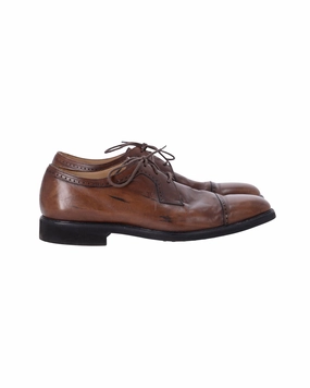 Tod's Lace Up Derby Shoes in Brown Leather Tan Oxfords Smart Casual Look