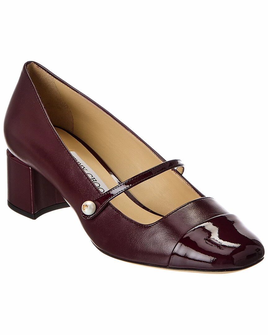 Jimmy Choo Elisa 45 Leather & Patent Pump Comfortable Walk