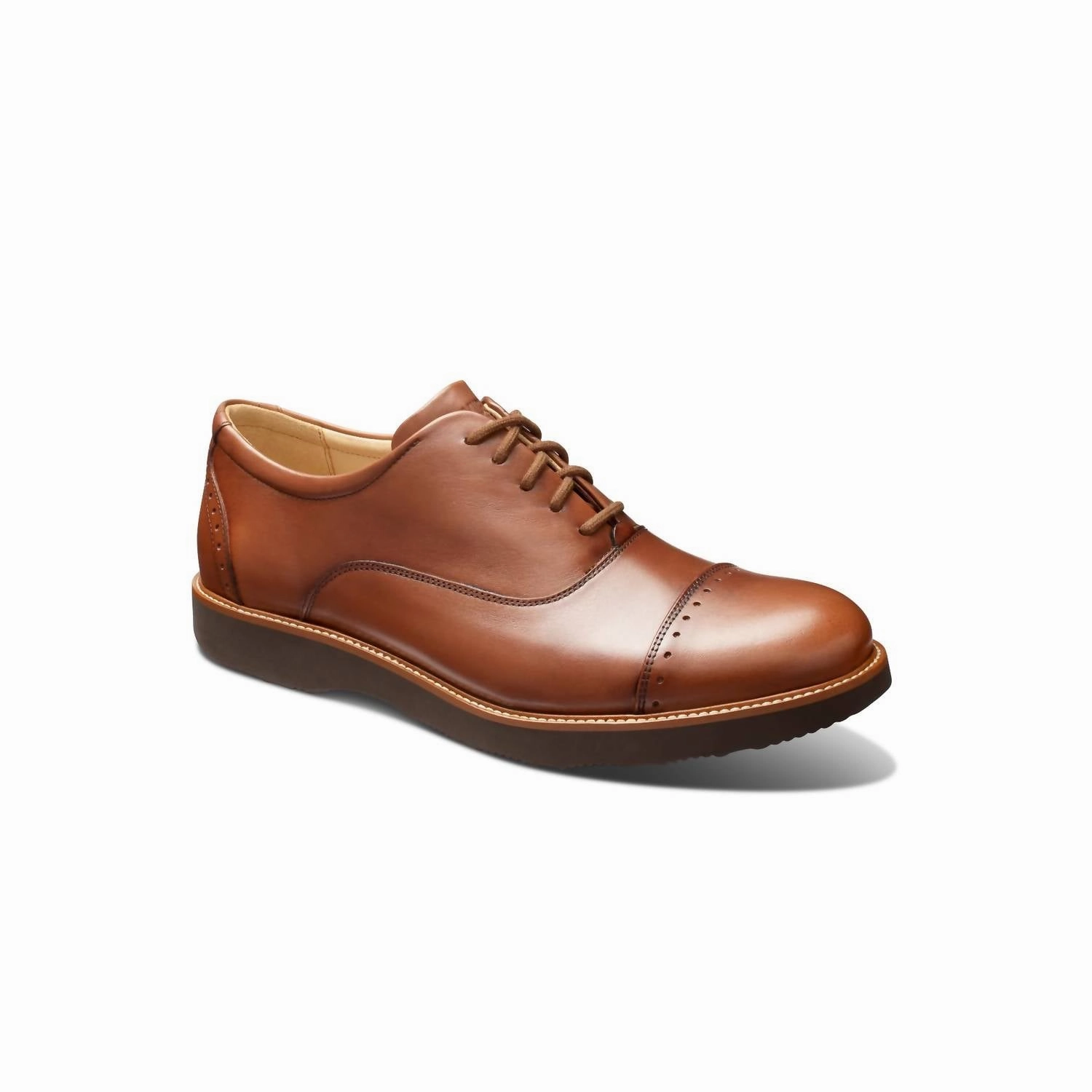 Modern Twist Oxfords Travel Ready Shoes Men's Market Cap Oxford Shoes In Whiskey