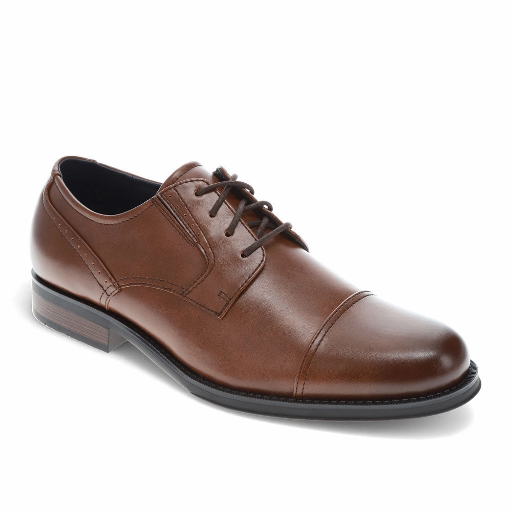 Lightweight Build Corporate Staff Slim Profile Daily Commute Dockers Mens Echo Synthetic Leather Cap Toe Dress Oxford Lace Up Shoe