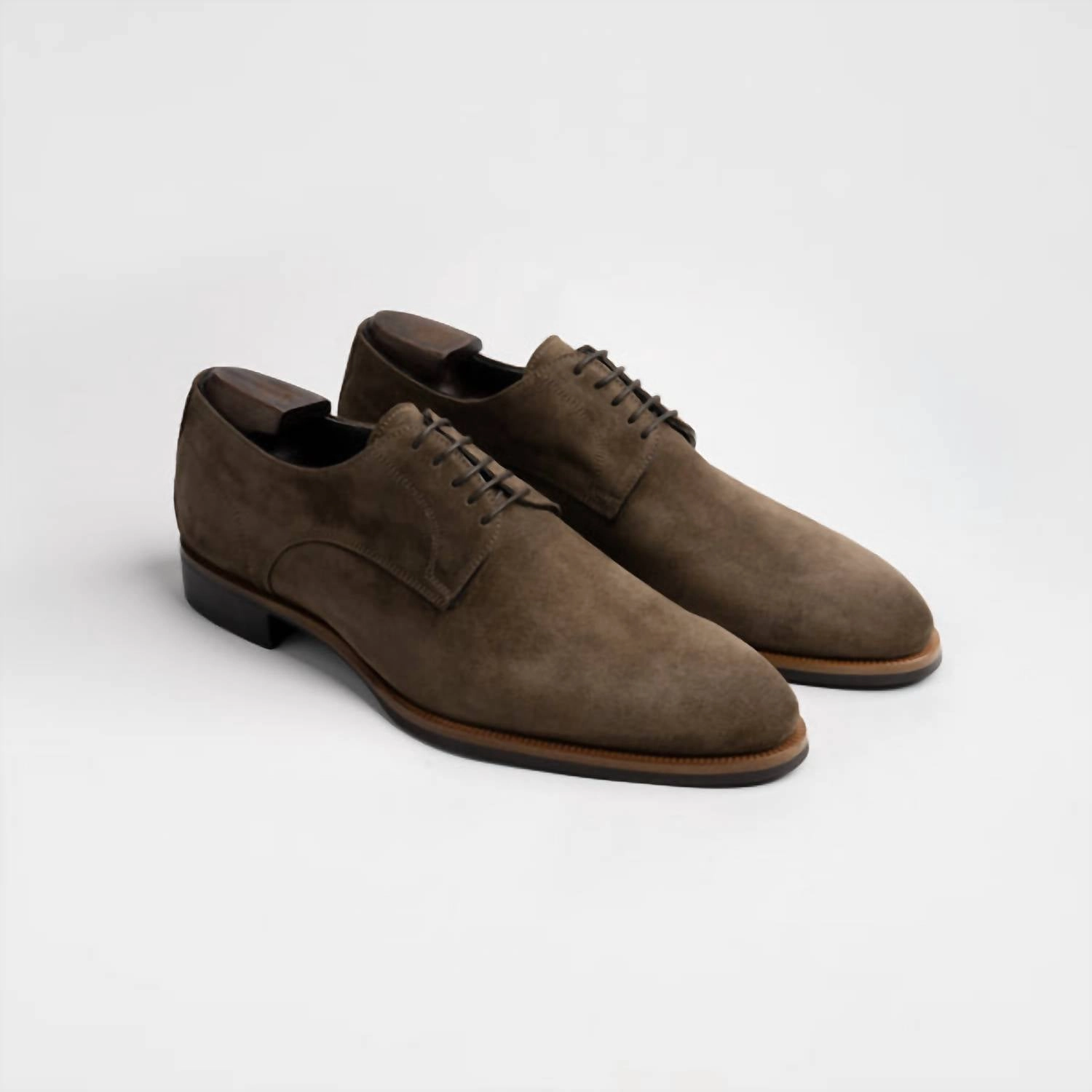 Men's Pisa Suede Derby Shoes In Dark Bark Durable Make Fashion Focused Leather Formal Shoes
