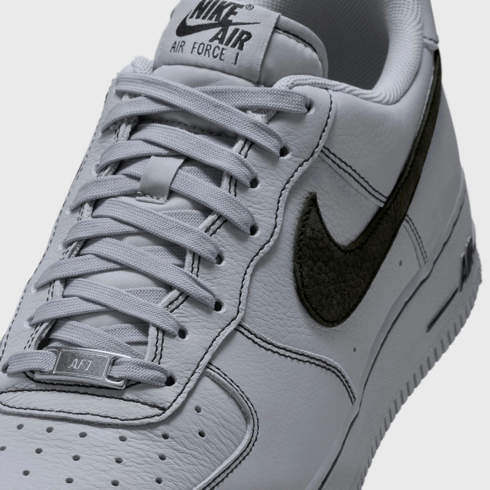 Nike Air Force 1 '07 LV8 Wolf Grey / Black Seamless Upper Construction Comfortable Midsole